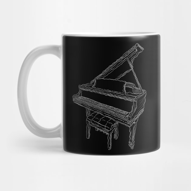 Black and white piano by doodletokki